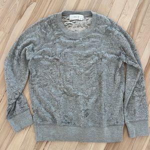 IRO distressed heather grey sweatshirt , size M